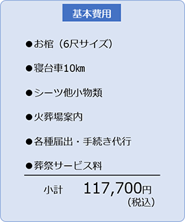 ご火葬のみ(火葬式)の基本費用